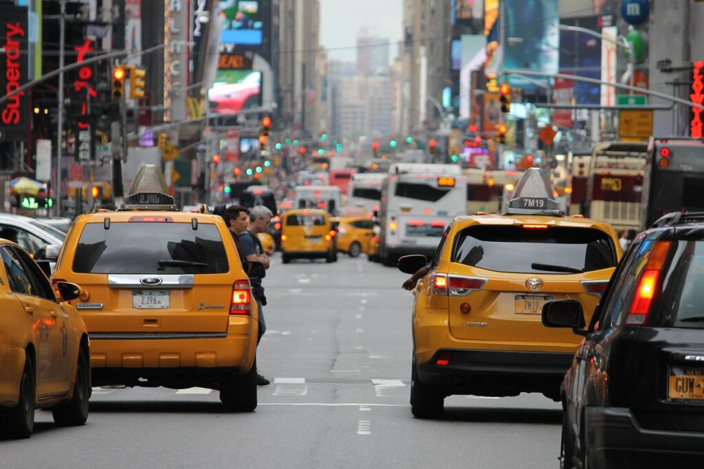 Viele gelbe Taxis auf den Straßen New Yorks